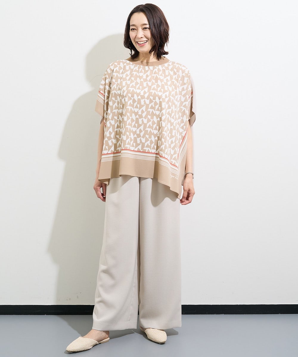 PZLGV59250 GEORGES RECH(ジョルジュ・レッシュ)  [日本製]スラブキャタピラーストレートパンツ ベージュ
