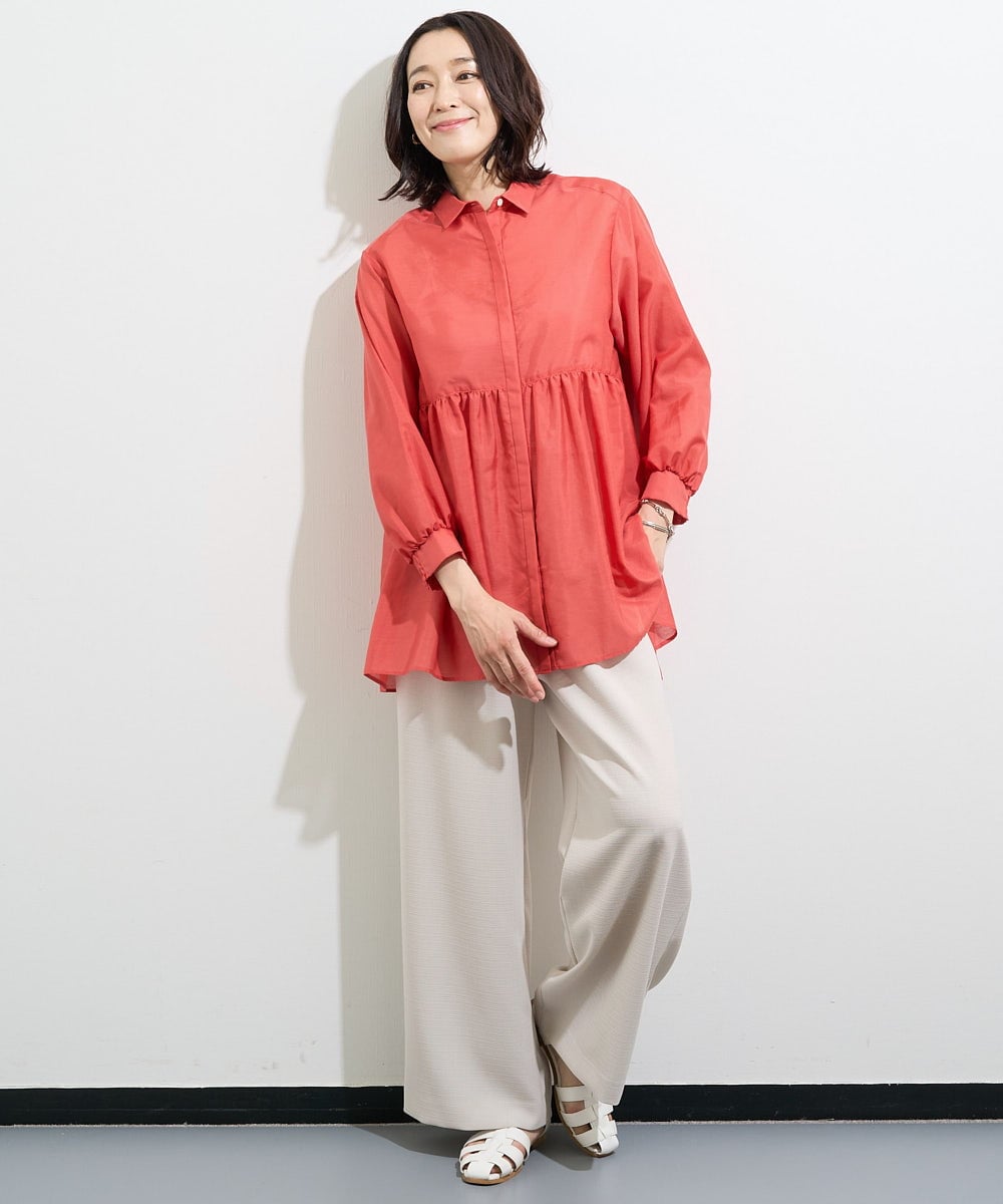 PZLGV59250 GEORGES RECH(ジョルジュ・レッシュ)  [日本製]スラブキャタピラーストレートパンツ ベージュ