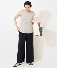 PZLGV59250 GEORGES RECH(ジョルジュ・レッシュ)  [日本製]スラブキャタピラーストレートパンツ ベージュ