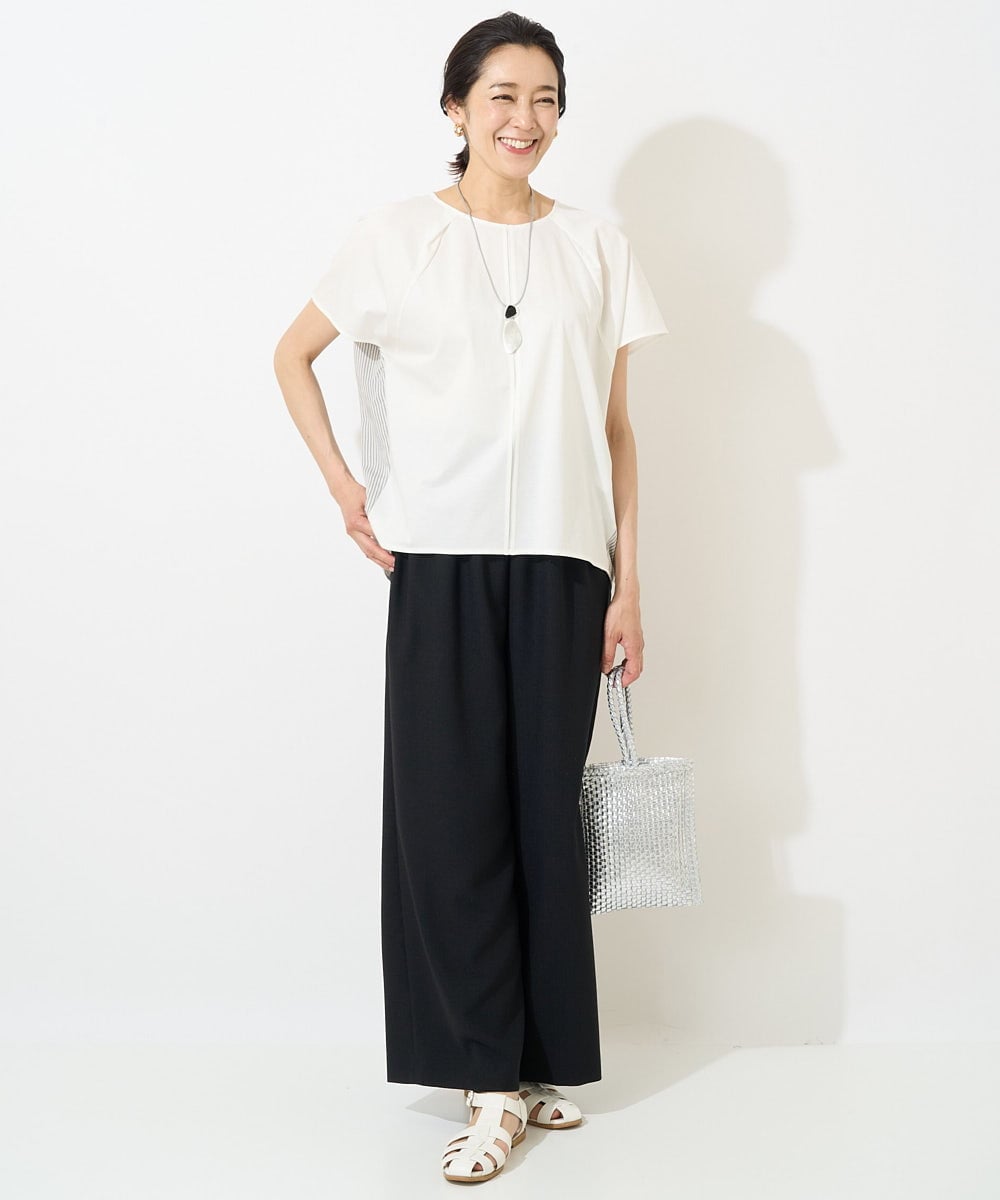 PZLGV59250 GEORGES RECH(ジョルジュ・レッシュ)  [日本製]スラブキャタピラーストレートパンツ ベージュ