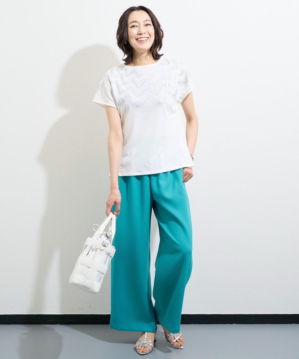 PZLGV59250 GEORGES RECH(ジョルジュ・レッシュ)  [日本製]スラブキャタピラーストレートパンツ ベージュ