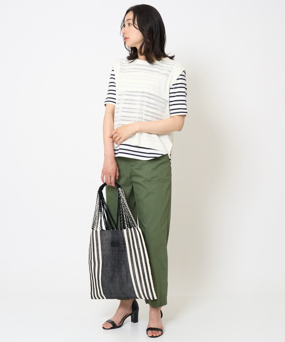 PZLHA61240 GEORGES RECH(ジョルジュ・レッシュ) [接触冷感]ストレッチテーパードベイカーパンツ カーキ