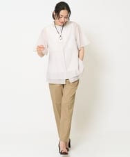 PZLHA61240 GEORGES RECH(ジョルジュ・レッシュ) [接触冷感]ストレッチテーパードベイカーパンツ カーキ