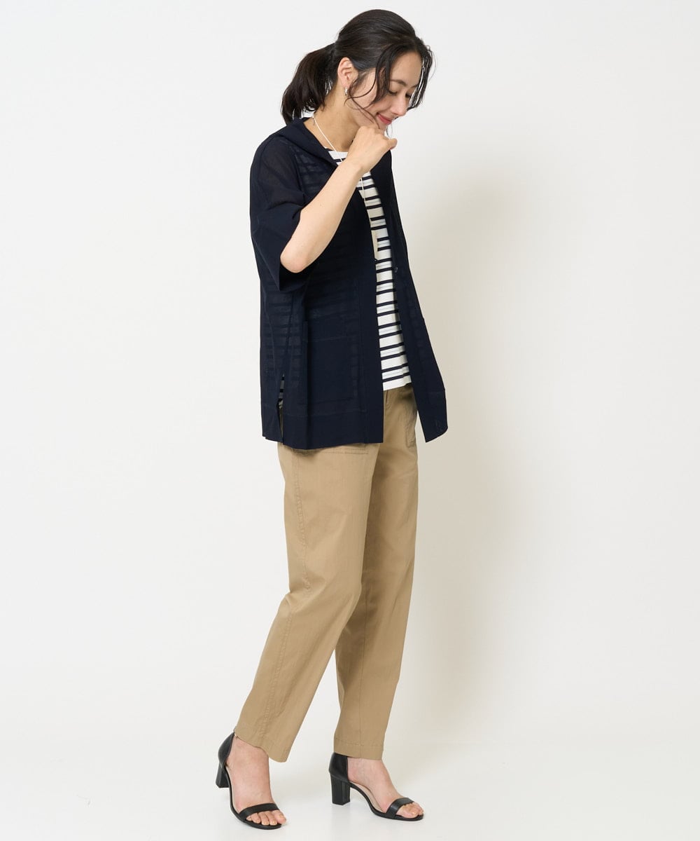PZLHA61240 GEORGES RECH(ジョルジュ・レッシュ) [接触冷感]ストレッチテーパードベイカーパンツ カーキ