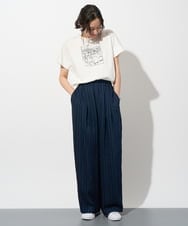PZLHD46250 GEORGES RECH(ジョルジュ・レッシュ) ランダムピンストライプドビーバレルパンツ オレンジ