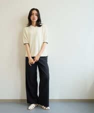 PZLHE70230 GEORGES RECH(ジョルジュ・レッシュ) リネン混リラックスワイドパンツ ベージュ