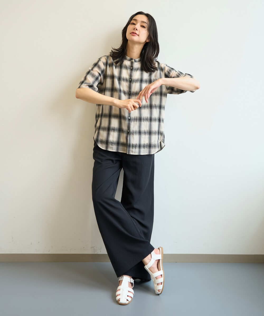 PZLHE70230 GEORGES RECH(ジョルジュ・レッシュ) リネン混リラックスワイドパンツ ベージュ