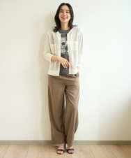PZLHE70230 GEORGES RECH(ジョルジュ・レッシュ) リネン混リラックスワイドパンツ ベージュ