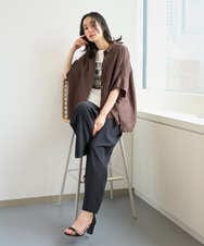 PZLHE70230 GEORGES RECH(ジョルジュ・レッシュ) リネン混リラックスワイドパンツ ベージュ