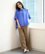 PZLHE70230 GEORGES RECH(ジョルジュ・レッシュ) リネン混リラックスワイドパンツ ベージュ