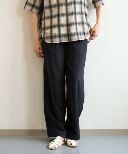 PZLHE70230 GEORGES RECH リネン混リラックスワイドパンツ