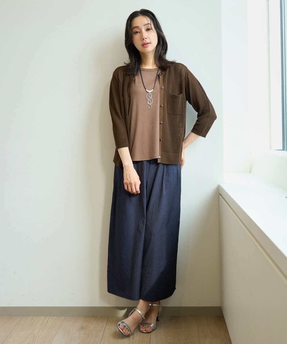 PZLHF73250 GEORGES RECH(ジョルジュ・レッシュ) [追加]シャンブレーガウチョパンツ ネイビー