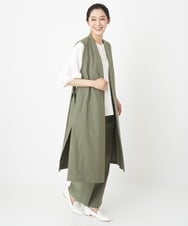 PZLHT01230 GEORGES RECH(ジョルジュ・レッシュ)  [セットアップ対応]スマッシュリネンワンタックストレートパンツ カーキ