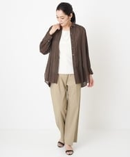 PZLHT01230 GEORGES RECH(ジョルジュ・レッシュ)  [セットアップ対応]スマッシュリネンワンタックストレートパンツ カーキ