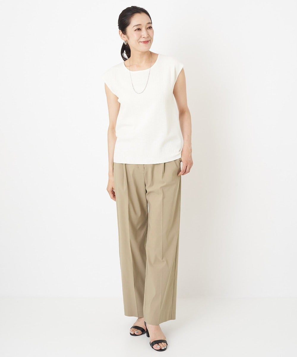 PZLHT01230 GEORGES RECH(ジョルジュ・レッシュ)  [セットアップ対応]スマッシュリネンワンタックストレートパンツ カーキ