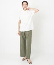 PZLHT01230 GEORGES RECH(ジョルジュ・レッシュ)  [セットアップ対応]スマッシュリネンワンタックストレートパンツ カーキ