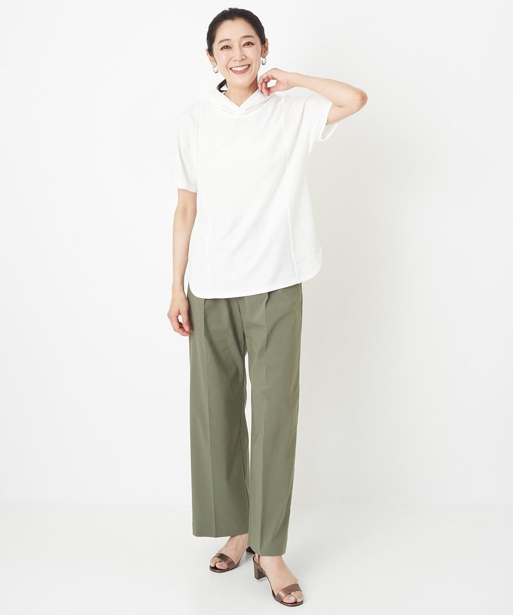 PZLHT01230 GEORGES RECH(ジョルジュ・レッシュ)  [セットアップ対応]スマッシュリネンワンタックストレートパンツ カーキ