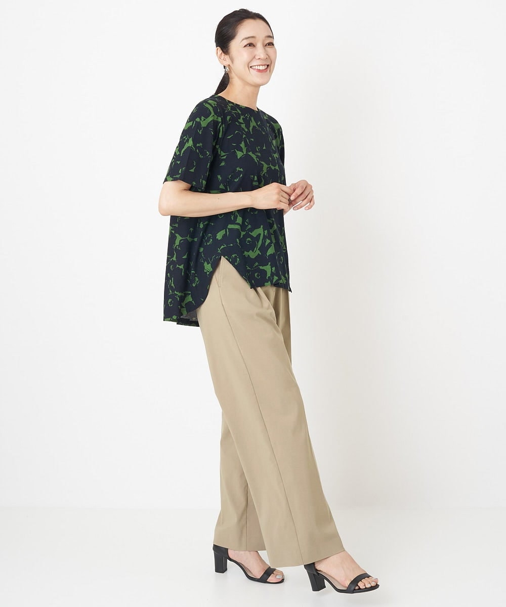 PZLHT01230 GEORGES RECH(ジョルジュ・レッシュ)  [セットアップ対応]スマッシュリネンワンタックストレートパンツ カーキ