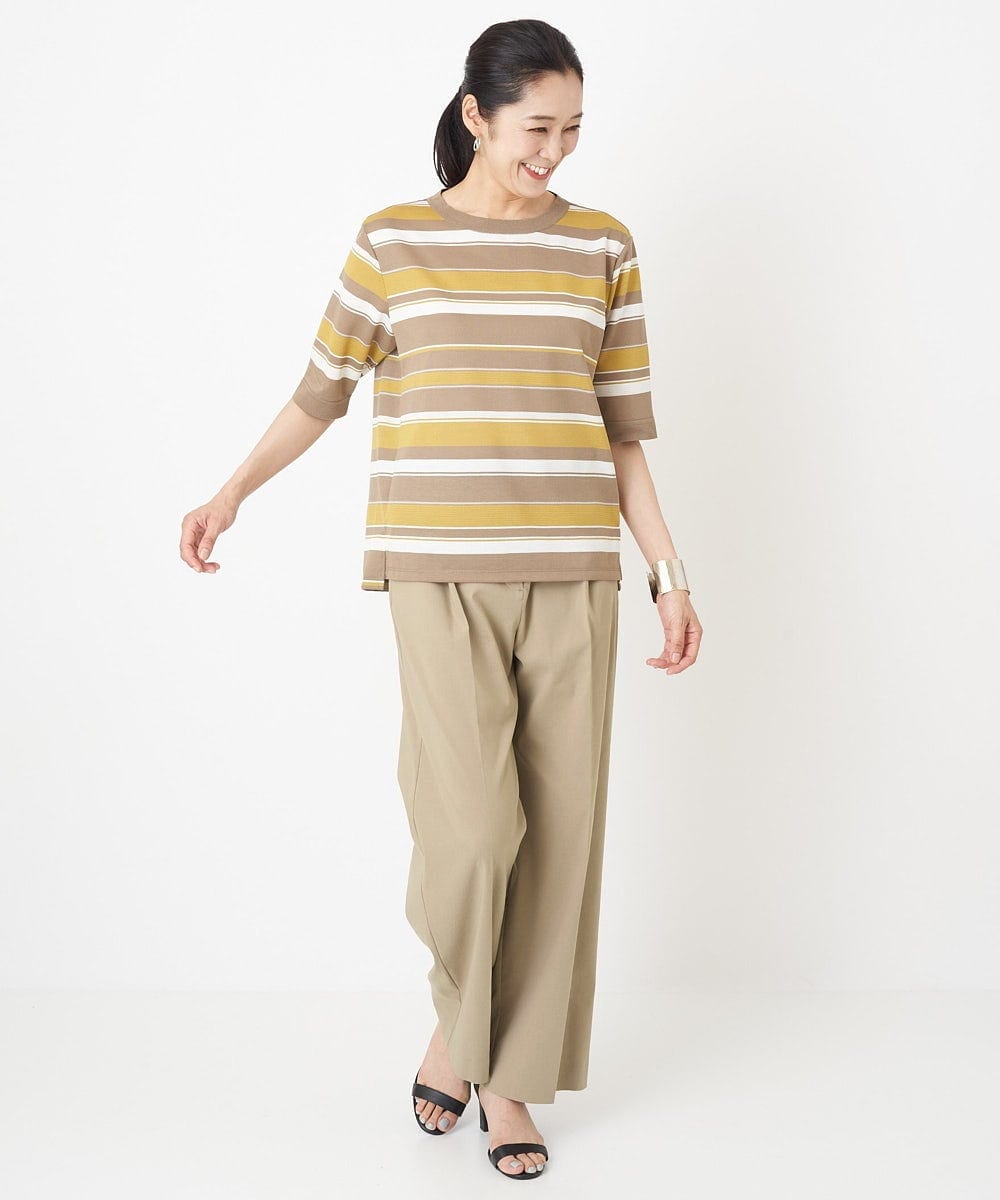 PZLHT01230 GEORGES RECH(ジョルジュ・レッシュ)  [セットアップ対応]スマッシュリネンワンタックストレートパンツ カーキ