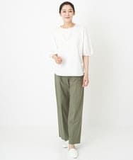 PZLHT01230 GEORGES RECH(ジョルジュ・レッシュ)  [セットアップ対応]スマッシュリネンワンタックストレートパンツ カーキ