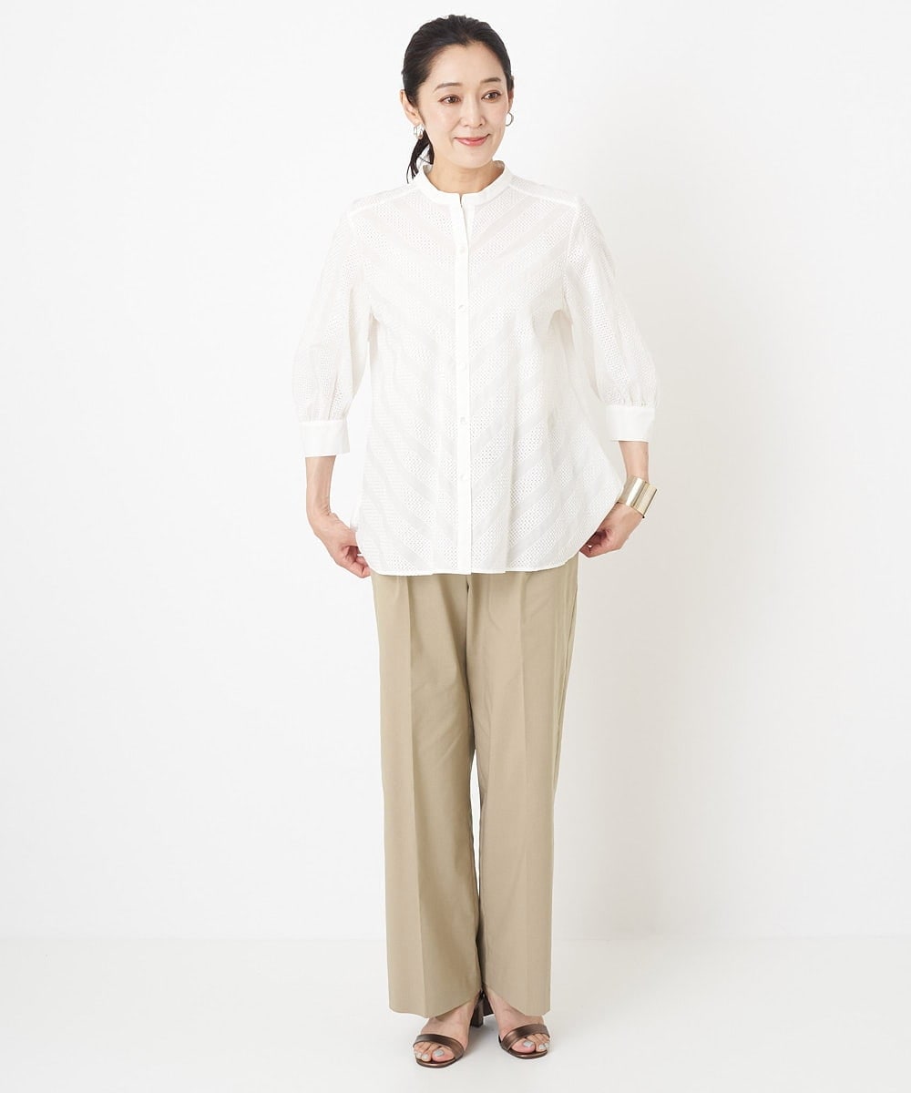 PZLHT01230 GEORGES RECH(ジョルジュ・レッシュ)  [セットアップ対応]スマッシュリネンワンタックストレートパンツ カーキ