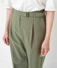 PZLHT01230 GEORGES RECH(ジョルジュ・レッシュ)  [セットアップ対応]スマッシュリネンワンタックストレートパンツ カーキ