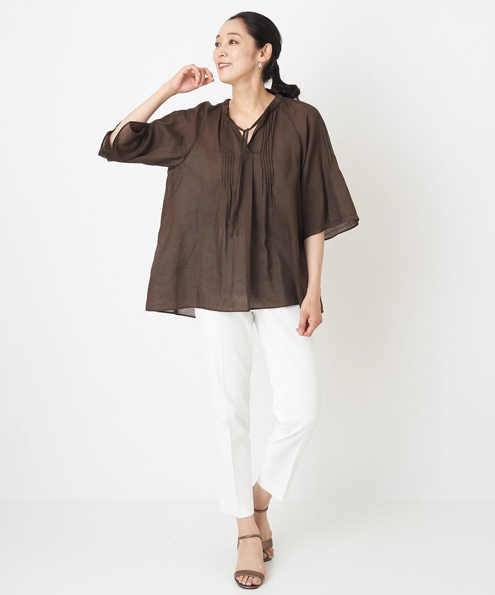 PZLHT09210 GEORGES RECH(ジョルジュ・レッシュ) [接触冷感/速乾/日本製]スリムテーパードセンタープレスパンツ ラベンダー