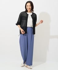 PZLHX37210 GEORGES RECH(ジョルジュ・レッシュ)  [日本製]ツイルタックワイドストレートパンツ ブルー