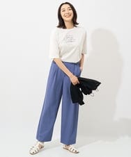 PZLHX37210 GEORGES RECH(ジョルジュ・レッシュ)  [日本製]ツイルタックワイドストレートパンツ ブルー