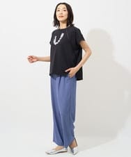 PZLHX37210 GEORGES RECH(ジョルジュ・レッシュ)  [日本製]ツイルタックワイドストレートパンツ ブルー