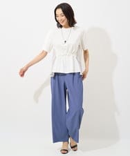 PZLHX37210 GEORGES RECH(ジョルジュ・レッシュ)  [日本製]ツイルタックワイドストレートパンツ ブルー