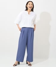 PZLHX37210 GEORGES RECH(ジョルジュ・レッシュ)  [日本製]ツイルタックワイドストレートパンツ ブルー