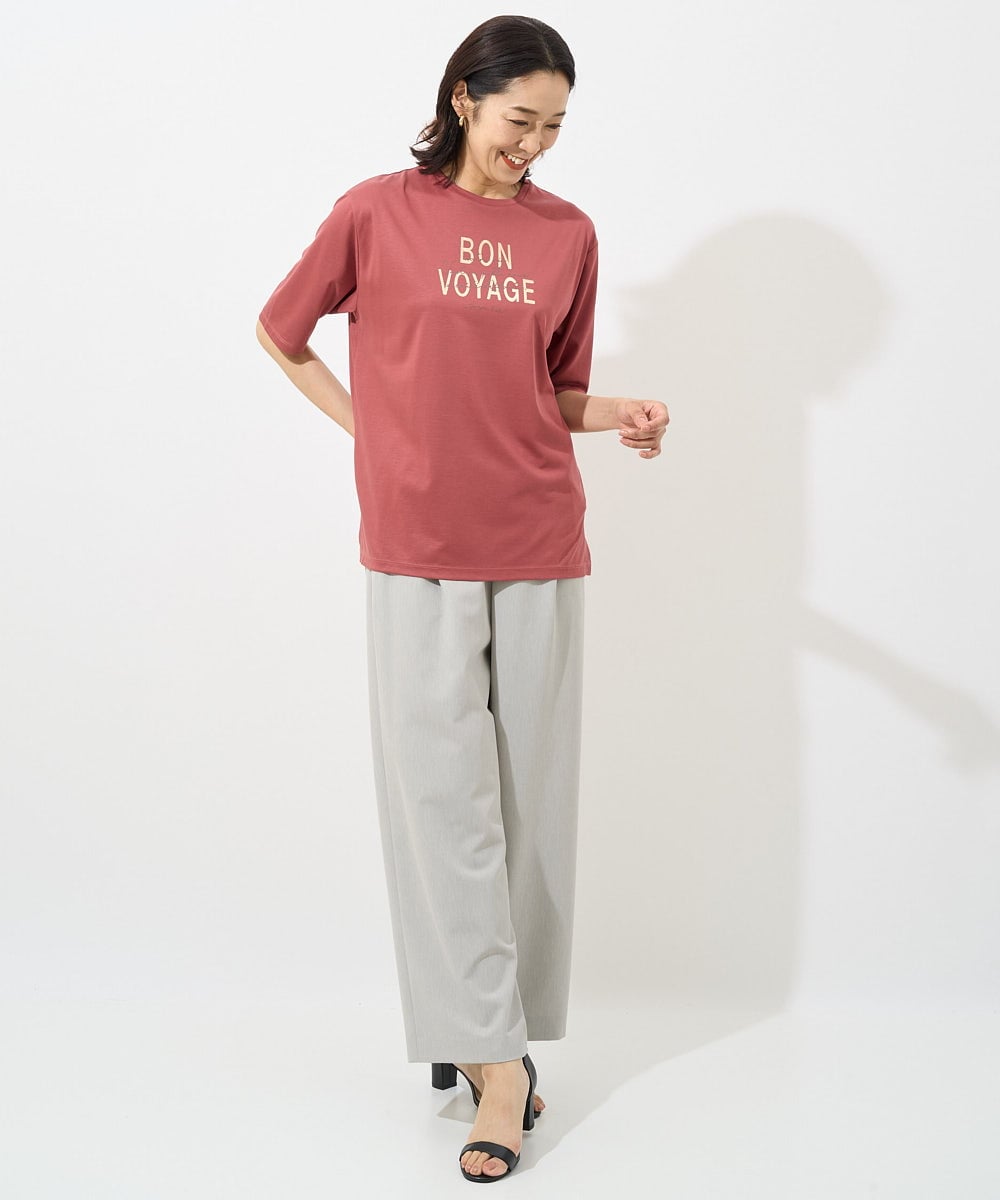 PZLHX37210 GEORGES RECH(ジョルジュ・レッシュ)  [日本製]ツイルタックワイドストレートパンツ ブルー
