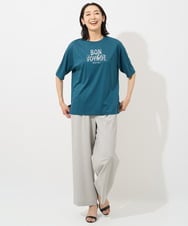PZLHX37210 GEORGES RECH(ジョルジュ・レッシュ)  [日本製]ツイルタックワイドストレートパンツ ブルー