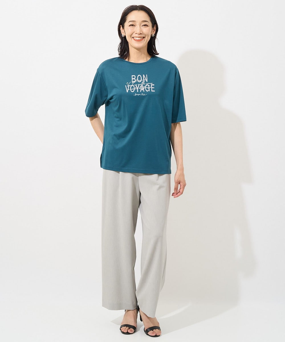 PZLHX37210 GEORGES RECH(ジョルジュ・レッシュ)  [日本製]ツイルタックワイドストレートパンツ ブルー