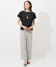 PZLHX37210 GEORGES RECH(ジョルジュ・レッシュ)  [日本製]ツイルタックワイドストレートパンツ ブルー