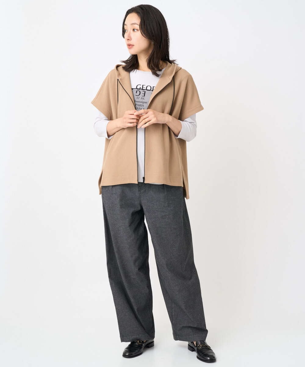 PZLJB40290 GEORGES RECH(ジョルジュ・レッシュ)  [セットアップ対応]バレルワイドブラックデニムパンツ ブラック