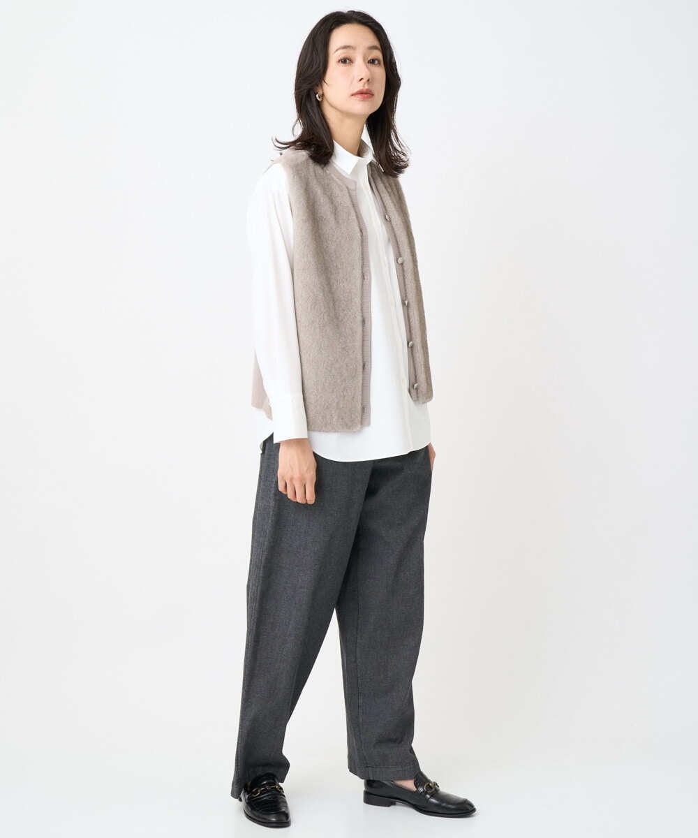 PZLJB40290 GEORGES RECH(ジョルジュ・レッシュ)  [セットアップ対応]バレルワイドブラックデニムパンツ ブラック