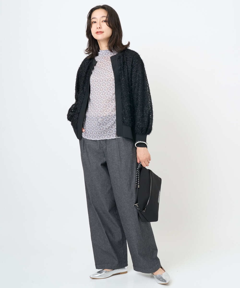 PZLJB40290 GEORGES RECH(ジョルジュ・レッシュ)  [セットアップ対応]バレルワイドブラックデニムパンツ ブラック