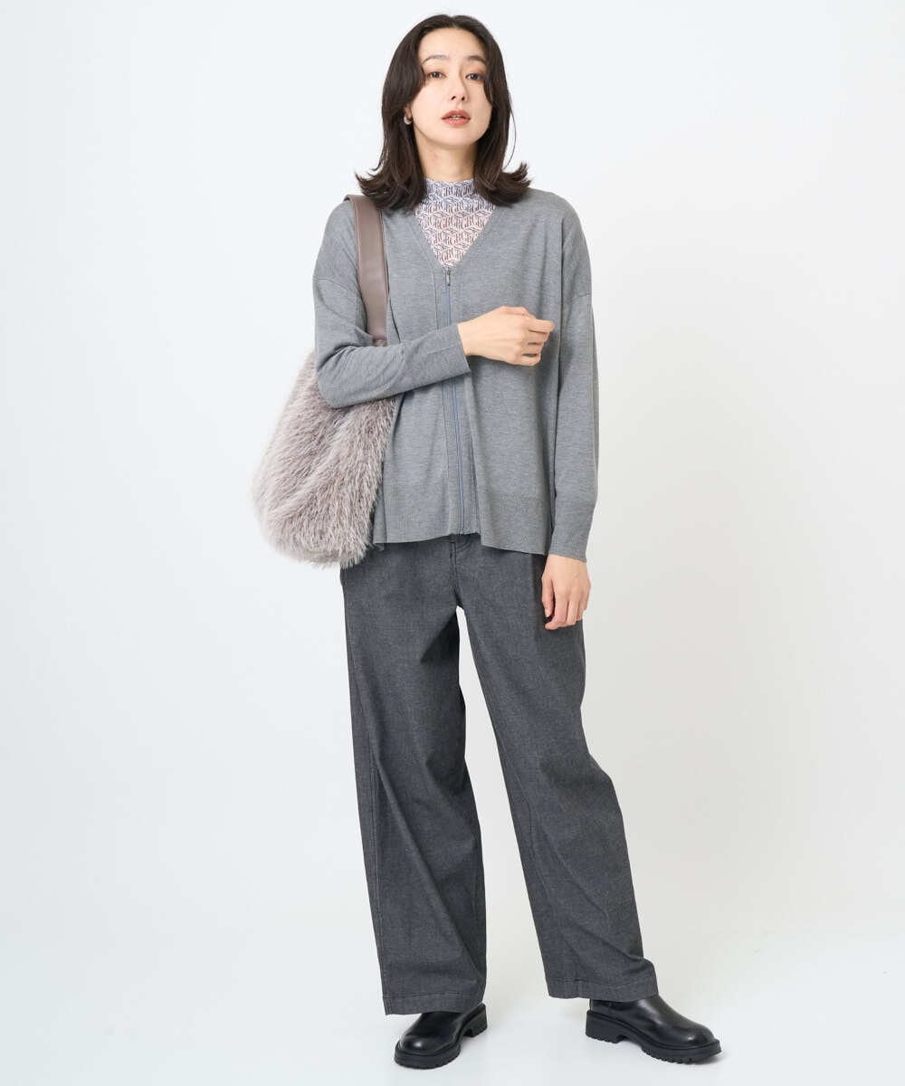 PZLJB40290 GEORGES RECH(ジョルジュ・レッシュ)  [セットアップ対応]バレルワイドブラックデニムパンツ ブラック
