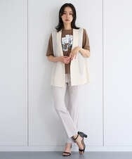 PZLJE09230 GEORGES RECH(ジョルジュ・レッシュ)  [日本製]セミフレアスティックパンツ ベージュ