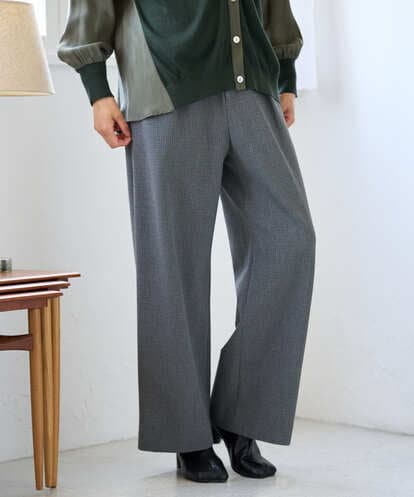PZLJE18330 GEORGES RECH ガンクラブチェックハイウエストワイドパンツ