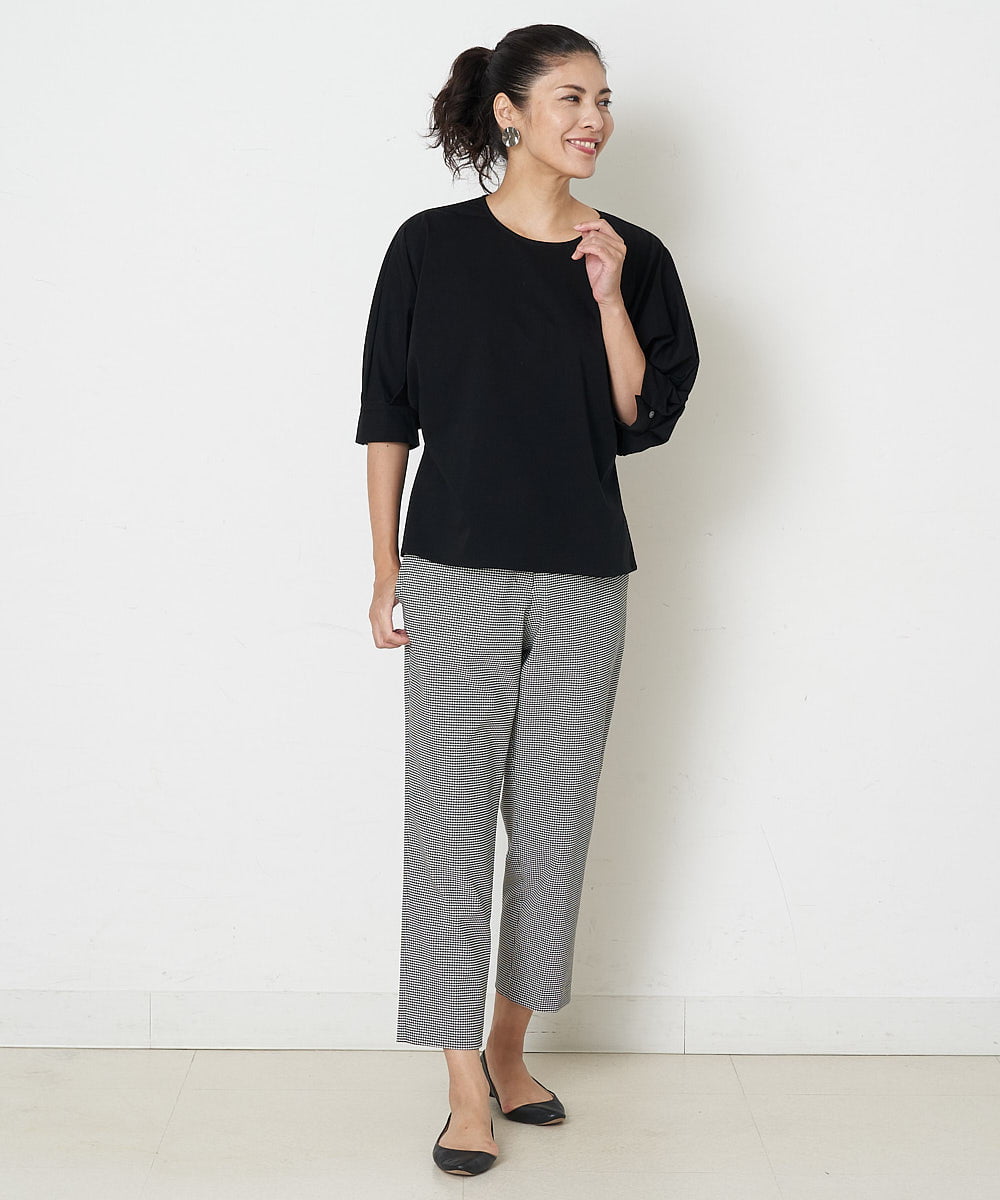 PZLJP35210 GEORGES RECH(ジョルジュ・レッシュ) 千鳥柄テーパードパンツ ブラック