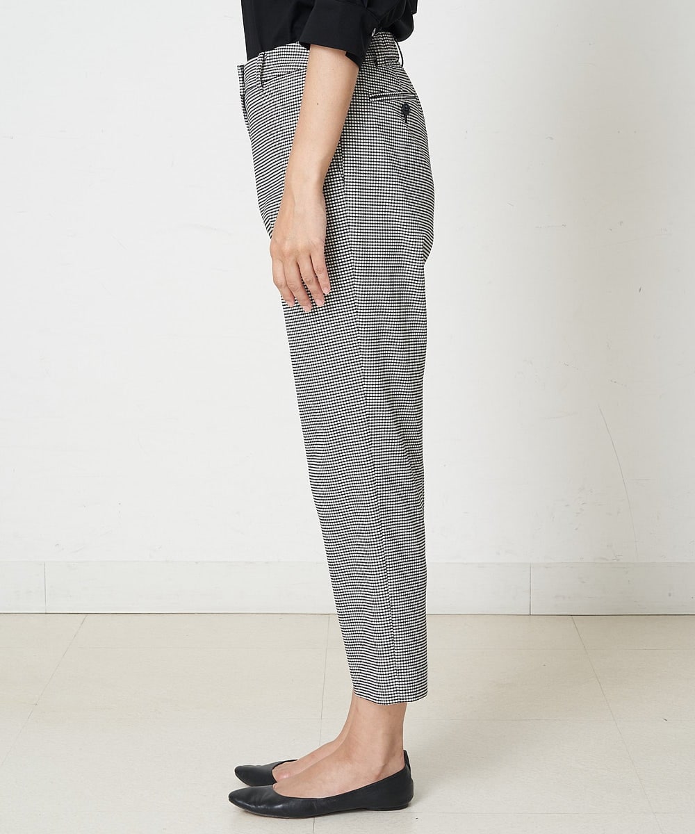 PZLJP35210 GEORGES RECH(ジョルジュ・レッシュ) 千鳥柄テーパードパンツ ブラック