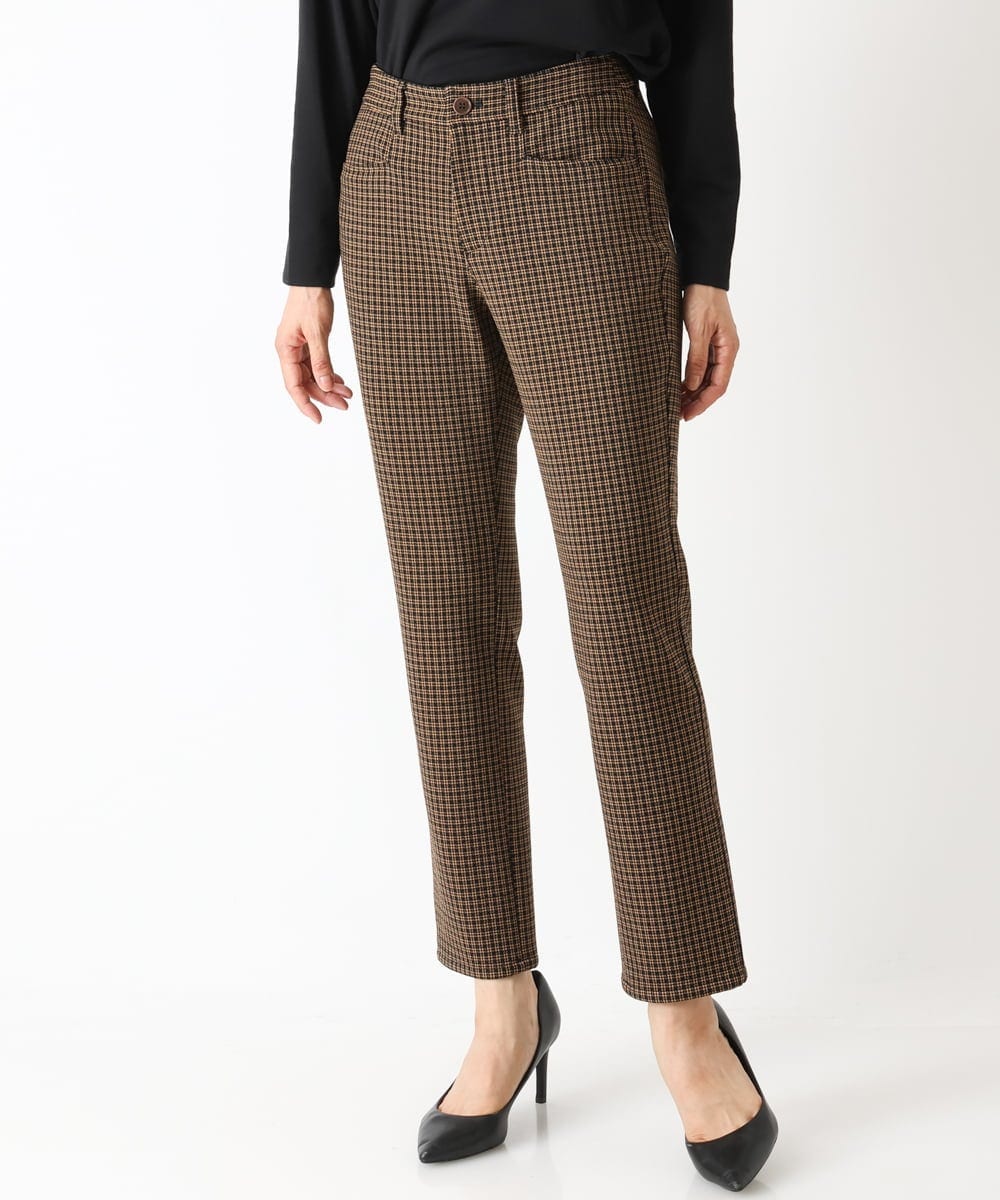 PZLJQ45210 GEORGES RECH(ジョルジュ・レッシュ) 【美脚】チェックスティックパンツ ブラウン
