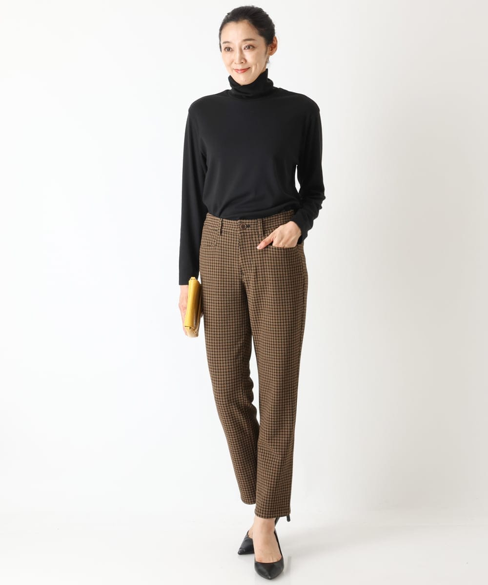 PZLJQ45210 GEORGES RECH(ジョルジュ・レッシュ) 【美脚】チェックスティックパンツ ブラウン