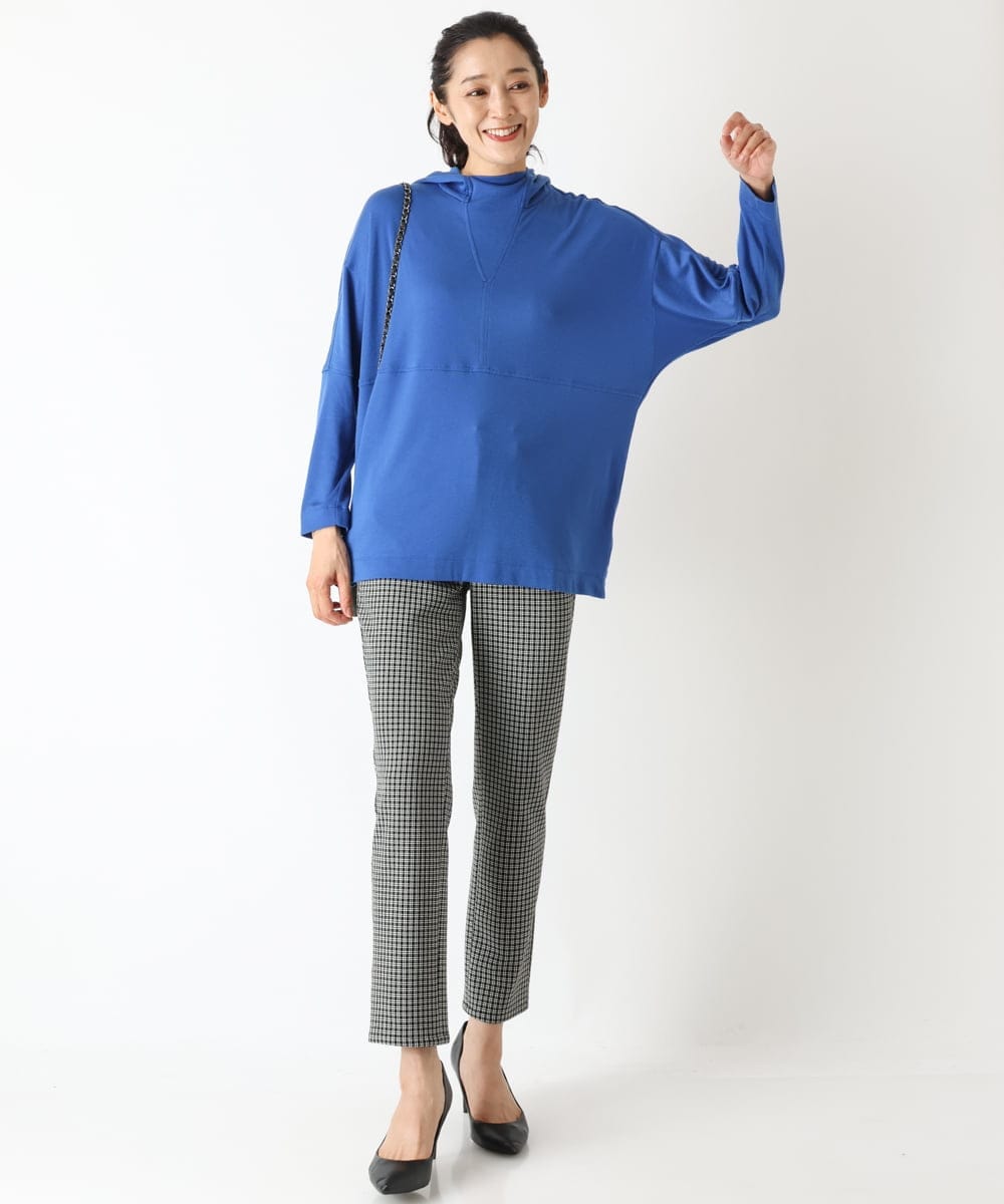 PZLJQ45210 GEORGES RECH(ジョルジュ・レッシュ) 【美脚】チェックスティックパンツ ブラック