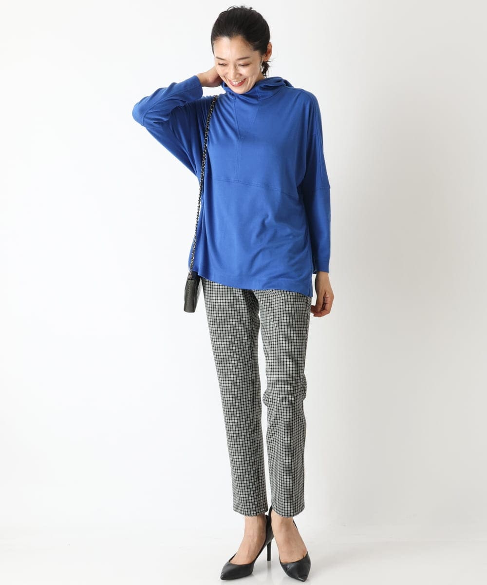 PZLJQ45210 GEORGES RECH(ジョルジュ・レッシュ) 【美脚】チェックスティックパンツ ブラック