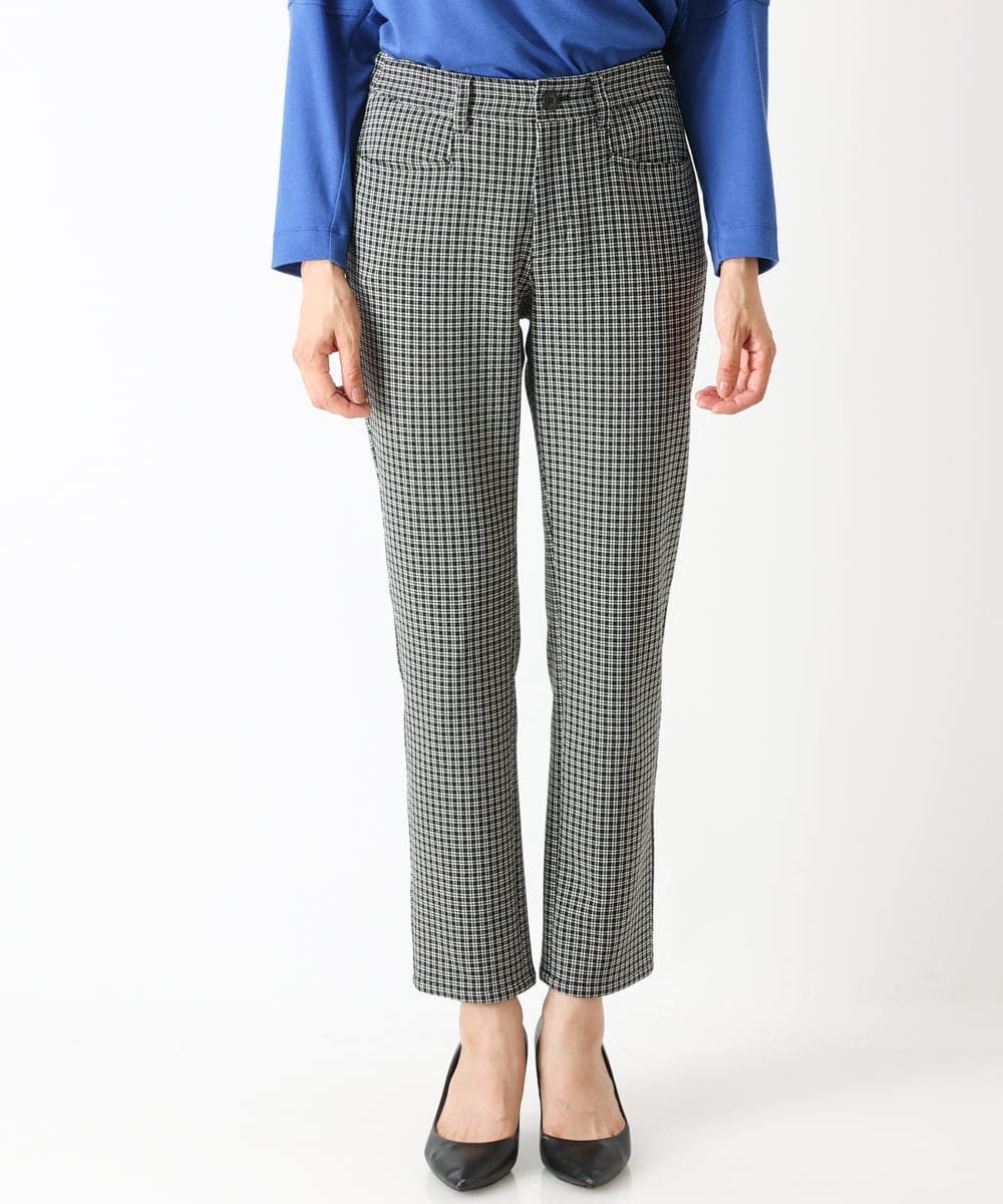 PZLJQ45210 GEORGES RECH(ジョルジュ・レッシュ) 【美脚】チェックスティックパンツ ブラック