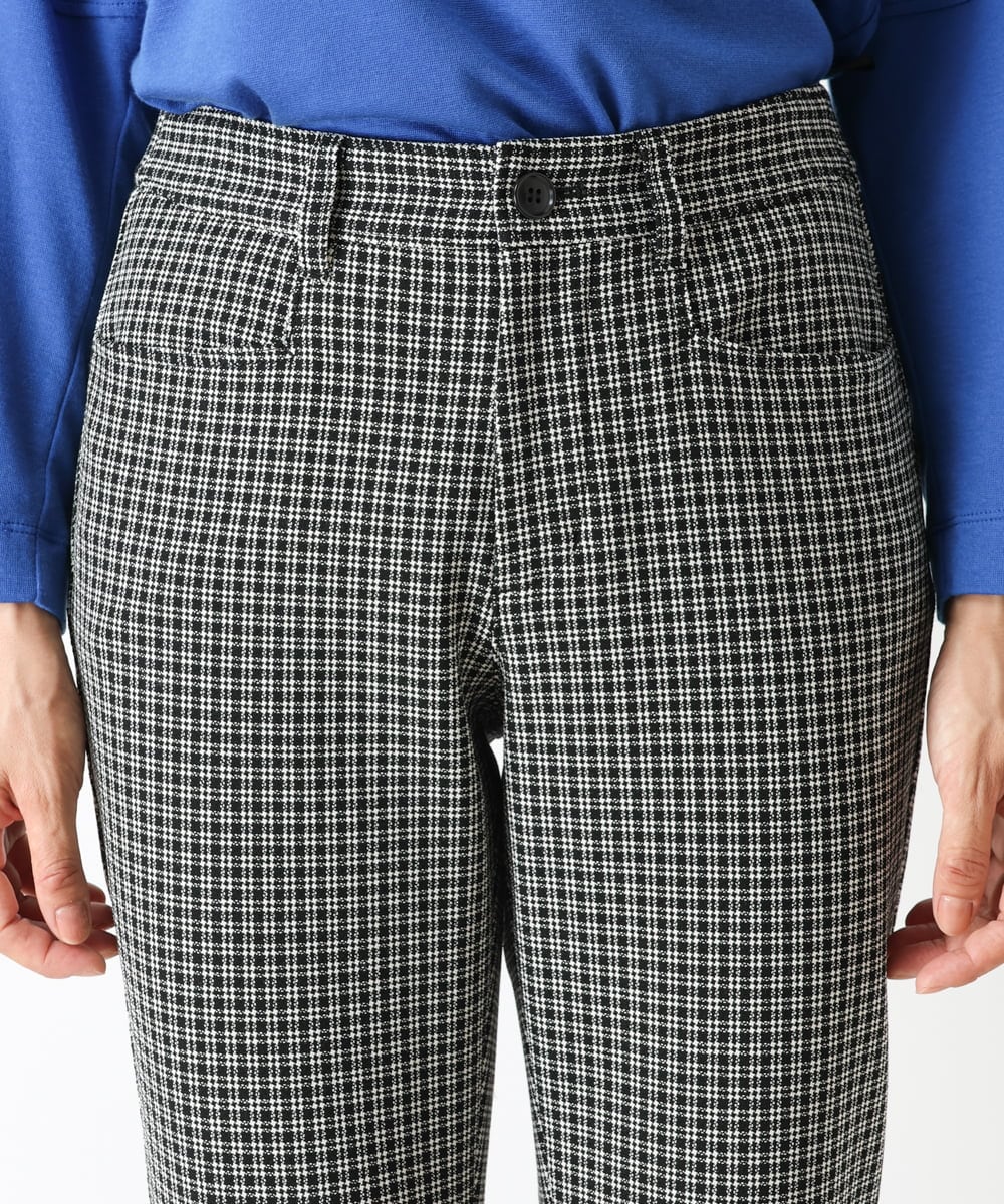 PZLJQ45210 GEORGES RECH(ジョルジュ・レッシュ) 【美脚】チェックスティックパンツ ブラック